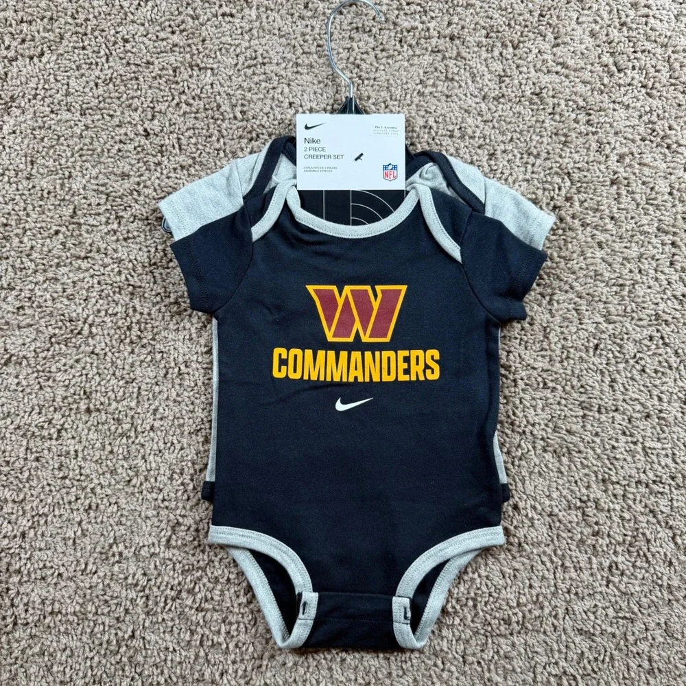 Nike NWT Washington Commanders NFL 2-Piece bodysuit 3-6M Black one piece baby